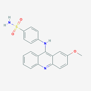 molecular formula C20H17N3O3S B12931827 Benzenesulfonamide, 4-[(2-methoxy-9-acridinyl)amino]- CAS No. 60796-85-2