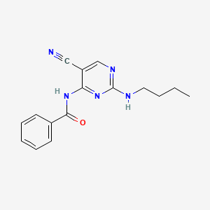 molecular formula C16H17N5O B12931832 N-(2-(Butylamino)-5-cyanopyrimidin-4-yl)benzamide CAS No. 918662-96-1