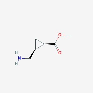 molecular formula C6H11NO2 B12931866 Rel-methyl (1R,2S)-2-(aminomethyl)cyclopropane-1-carboxylate 