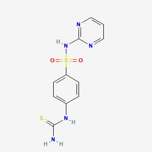 molecular formula C11H11N5O2S2 B12931882 N-(pyrimidin-2-yl)-4-thioureidobenzenesulfonamide CAS No. 87485-65-2