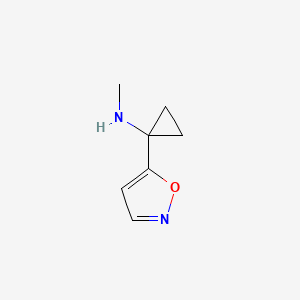 molecular formula C7H10N2O B12931973 1-(Isoxazol-5-yl)-N-methylcyclopropan-1-amine 