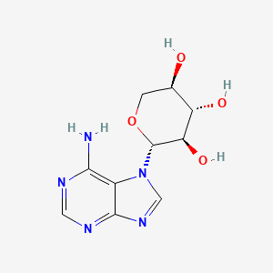 molecular formula C10H13N5O4 B12931994 (2R,3R,4S,5R)-2-(6-Amino-7H-purin-7-yl)tetrahydro-2H-pyran-3,4,5-triol 