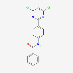 molecular formula C17H11Cl2N3O B12932198 N-(4-(4,6-Dichloropyrimidin-2-yl)phenyl)benzamide CAS No. 89508-37-2