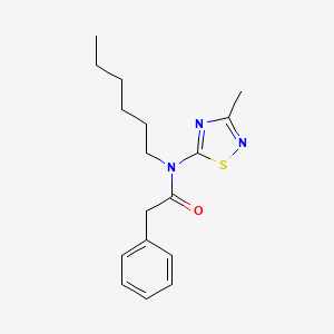 molecular formula C17H23N3OS B12932245 N-Hexyl-N-(3-methyl-1,2,4-thiadiazol-5-YL)-2-phenylacetamide CAS No. 62347-72-2