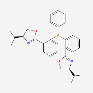 molecular formula C30H33N2O2P B12932256 (4S,4'S)-2,2'-((Phenylphosphanediyl)bis(2,1-phenylene))bis(4-isopropyl-4,5-dihydrooxazole) 