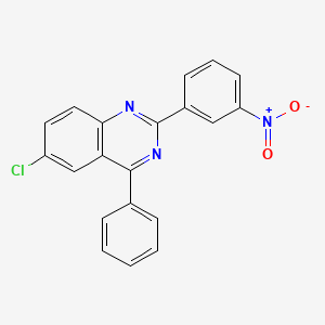 molecular formula C20H12ClN3O2 B12932262 6-Chloro-2-(3-nitrophenyl)-4-phenylquinazoline CAS No. 49797-14-0