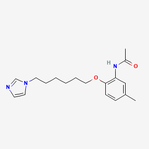 molecular formula C18H25N3O2 B12932321 N-(2-((6-(1H-Imidazol-1-yl)hexyl)oxy)-5-methylphenyl)acetamide CAS No. 88137-97-7