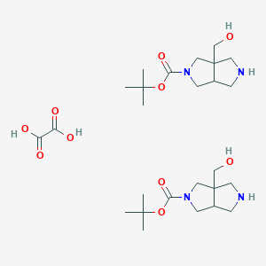 molecular formula C26H46N4O10 B12932369 tert-Butyl 3a-(hydroxymethyl)hexahydropyrrolo[3,4-c]pyrrole-2(1H)-carboxylate hemioxalate 
