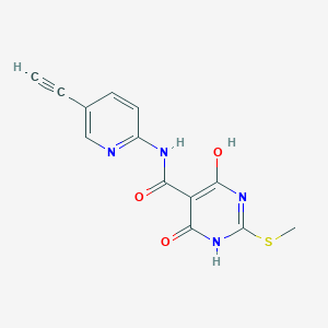 molecular formula C13H10N4O3S B12932426 N-(5-Ethynylpyridin-2-yl)-4,6-dihydroxy-2-(methylthio)pyrimidine-5-carboxamide 