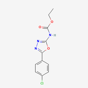 molecular formula C11H10ClN3O3 B12932452 Ethyl (5-(4-chlorophenyl)-1,3,4-oxadiazol-2-yl)carbamate CAS No. 116221-81-9