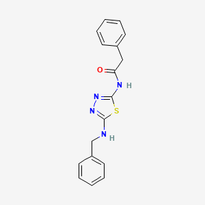 molecular formula C17H16N4OS B12932538 N-(5-(Benzylamino)-1,3,4-thiadiazol-2-yl)-2-phenylacetamide CAS No. 109853-22-7