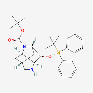 molecular formula C29H40N2O3Si B12932544 tert-Butyl (2S,3R,3aS,6R,7aR)-3-((tert-butyldiphenylsilyl)oxy)octahydro-1H-2,6-methanopyrrolo[3,2-b]pyridine-1-carboxylate 