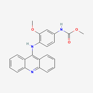 molecular formula C22H19N3O3 B12932579 Carbamic acid, [4-(9-acridinylamino)-3-methoxyphenyl]-, methyl ester CAS No. 90125-87-4