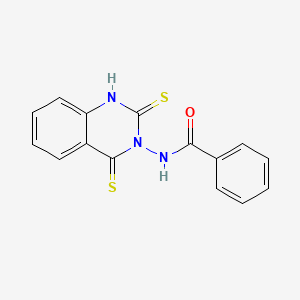 molecular formula C15H11N3OS2 B12932589 N-[2,4-Bis(sulfanylidene)-1,4-dihydroquinazolin-3(2H)-yl]benzamide CAS No. 88518-12-1