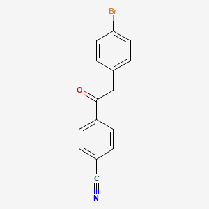molecular formula C15H10BrNO B1293262 2-(4-Bromophenyl)-4'-cyanoacetophenone CAS No. 898784-15-1