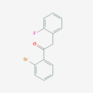 molecular formula C14H10BrFO B1293264 2'-溴-2-(2-氟苯基)苯乙酮 CAS No. 898784-61-7
