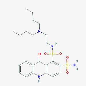 molecular formula C23H32N4O5S2 B12932688 N~1~-[2-(Dibutylamino)ethyl]-9-oxo-9,10-dihydroacridine-1,2-disulfonamide CAS No. 189769-43-5