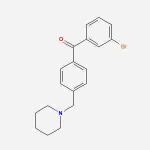 molecular formula C19H20BrNO B1293276 3-Bromo-4'-piperidinomethyl benzophenone CAS No. 898771-29-4