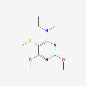 molecular formula C11H19N3O2S B12932768 N,N-Diethyl-2,6-dimethoxy-5-(methylsulfanyl)pyrimidin-4-amine CAS No. 89587-80-4