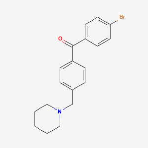 molecular formula C19H20BrNO B1293277 4-Bromo-4'-piperidinomethyl benzophenone CAS No. 898771-32-9