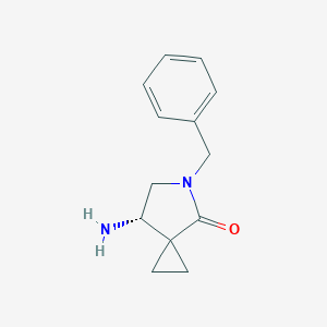 molecular formula C13H16N2O B129328 (S)-7-Amino-5-benzyl-4-oxo-5-azaspiro[2.4]heptane CAS No. 144282-41-7
