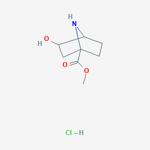 molecular formula C8H14ClNO3 B12932818 Methyl 3-hydroxy-7-azabicyclo[2.2.1]heptane-1-carboxylate hydrochloride 