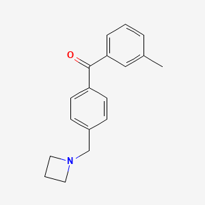 molecular formula C18H19NO B1293282 4'-Azetidinomethyl-3-methylbenzophenone CAS No. 898777-28-1