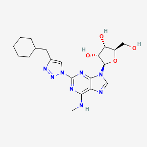 molecular formula C20H28N8O4 B12932833 2-[4-(Cyclohexylmethyl)-1H-1,2,3-triazol-1-yl]-N-methyladenosine CAS No. 918868-04-9