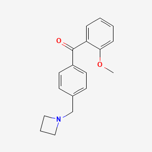 molecular formula C18H19NO2 B1293284 4'-Azetidinomethyl-2-methoxybenzophenone CAS No. 898777-34-9