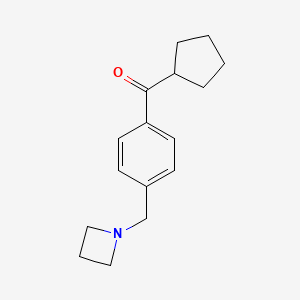 molecular formula C16H21NO B1293289 4-(Azetidinomethyl)phenyl cyclopentyl ketone CAS No. 898757-14-7
