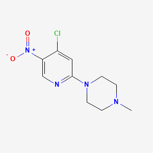 molecular formula C10H13ClN4O2 B12932891 1-(4-Chloro-5-nitropyridin-2-yl)-4-methylpiperazine CAS No. 1821250-40-1