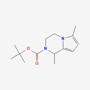 molecular formula C14H22N2O2 B12932892 tert-Butyl 1,6-dimethyl-3,4-dihydropyrrolo[1,2-a]pyrazine-2(1H)-carboxylate 
