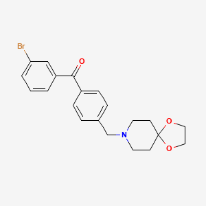 molecular formula C21H22BrNO3 B1293290 3-Bromo-4'-[8-(1,4-dioxa-8-azaspiro[4.5]decyl)methyl]benzophenone CAS No. 898757-76-1