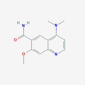 molecular formula C13H15N3O2 B12932912 4-(Dimethylamino)-7-methoxyquinoline-6-carboxamide 