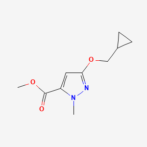 molecular formula C10H14N2O3 B12932920 Methyl 3-(cyclopropylmethoxy)-1-methyl-1H-pyrazole-5-carboxylate 