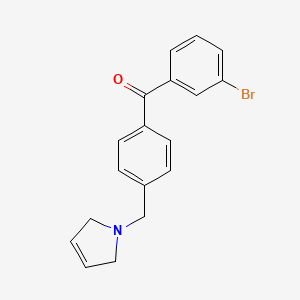 molecular formula C18H16BrNO B1293294 (3-Bromophenyl)(4-((2,5-dihydro-1H-pyrrol-1-yl)methyl)phenyl)methanone CAS No. 898763-99-0