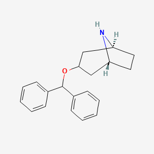molecular formula C20H23NO B12932940 rel-(1R,3r,5S)-3-(Benzhydryloxy)-8-azabicyclo[3.2.1]octane 
