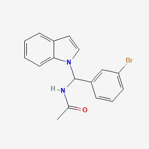 molecular formula C17H15BrN2O B12932944 Acetamide, N-[(3-bromophenyl)-1H-indol-1-ylmethyl]- CAS No. 649740-13-6