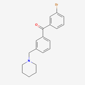 molecular formula C19H20BrNO B1293298 3-Bromo-3'-piperidinomethyl benzophenone CAS No. 898792-90-0