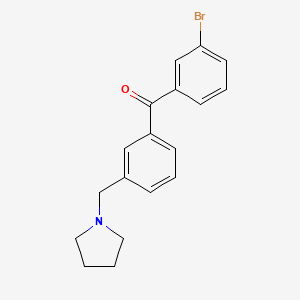 molecular formula C18H18BrNO B1293299 3-Bromo-3'-pyrrolidinomethyl benzophenone CAS No. 898770-16-6