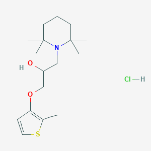 molecular formula C17H30ClNO2S B012933 1-Piperidineethanol, alpha-(((2-methyl-3-thienyl)oxy)methyl)-2,2,6,6-tetramethyl-, hydrochloride CAS No. 109193-58-0