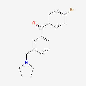 molecular formula C18H18BrNO B1293300 4'-Bromo-3-pyrrolidinomethyl benzophenone CAS No. 898770-19-9