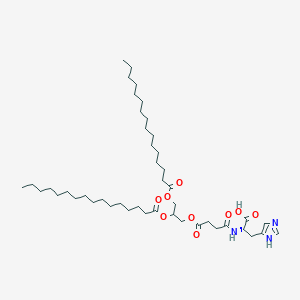 molecular formula C45H79N3O9 B12933020 N-{4-[2,3-Bis(hexadecanoyloxy)propoxy]-4-oxobutanoyl}-L-histidine CAS No. 585539-97-5