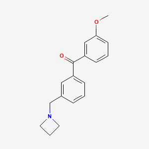 molecular formula C18H19NO2 B1293306 3-Azetidinomethyl-3'-methoxybenzophenone CAS No. 898771-31-8