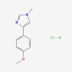 molecular formula C11H13ClN2O B12933144 Imidazole, 4-(p-methoxyphenyl)-1-methyl-, hydrochloride CAS No. 40405-75-2