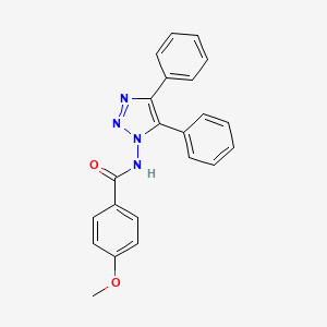 molecular formula C22H18N4O2 B12933188 N-(4,5-Diphenyl-1H-1,2,3-triazol-1-yl)-4-methoxybenzamide CAS No. 61588-71-4