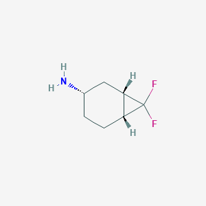 molecular formula C7H11F2N B12933196 Rel-(1S,3S,6R)-7,7-difluorobicyclo[4.1.0]heptan-3-amine 