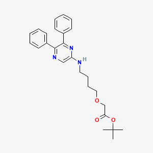 molecular formula C26H31N3O3 B12933200 tert-Butyl 2-(4-((5,6-diphenylpyrazin-2-yl)amino)butoxy)acetate 