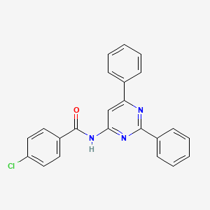 molecular formula C23H16ClN3O B12933207 Benzamide, 4-chloro-N-(2,6-diphenyl-4-pyrimidinyl)- CAS No. 820961-38-4
