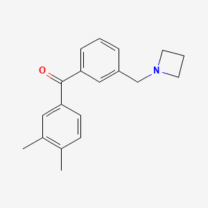 molecular formula C19H21NO B1293322 3'-Azetidinomethyl-3,4-dimethylbenzophenone CAS No. 898771-77-2